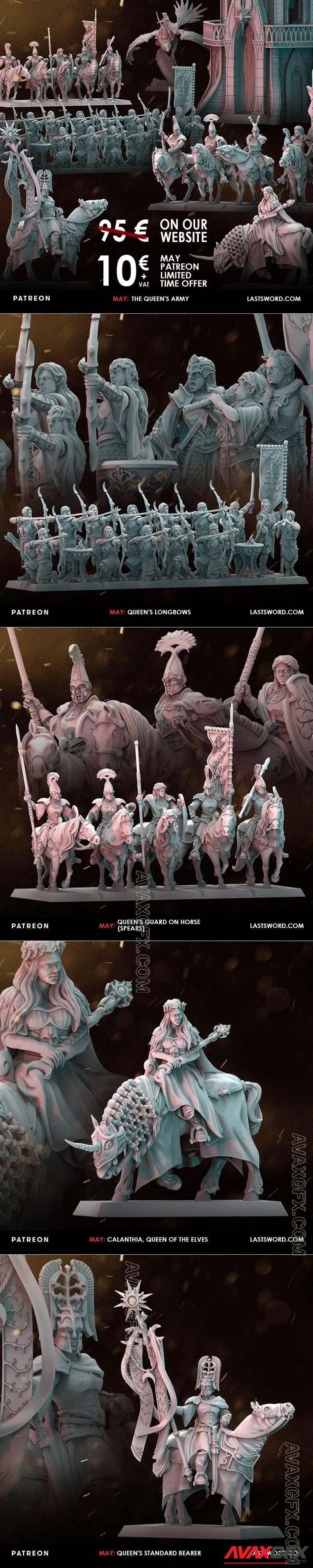 Last Sword Miniatures - The Queens Army - STL 3D Model
