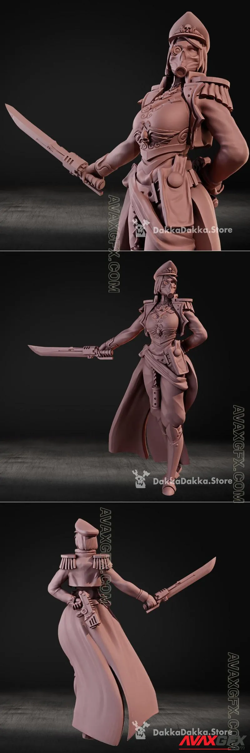 Female Commissar - STL 3D Model