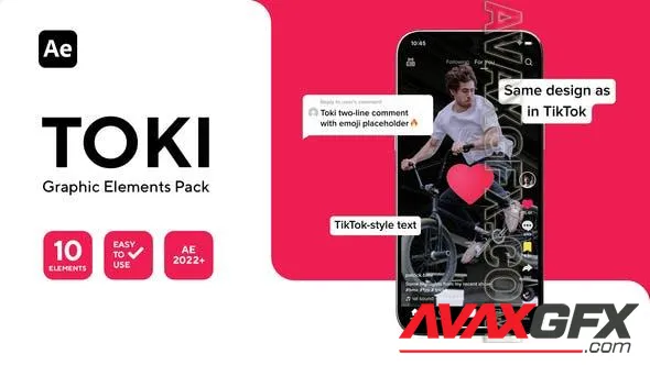 Toki - TikTok Graphics Pack For After Effects 43447602 Videohive