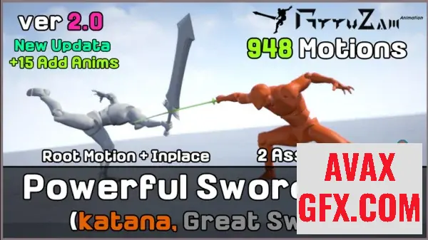 Unreal Engine Asset - 2 Assets Powerful Sword Pack v5.3