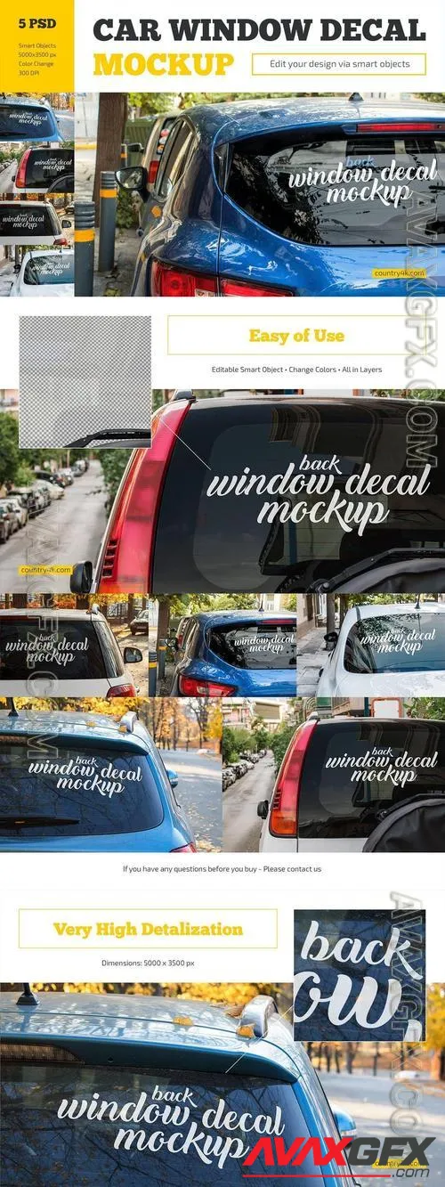 Car Window Decal Mockup Set