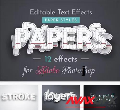 12 Paper Raster Text Effects - 42209415