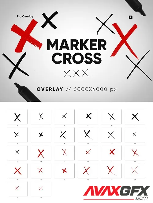 25 Marker Cross Overlay HQ - 35807755