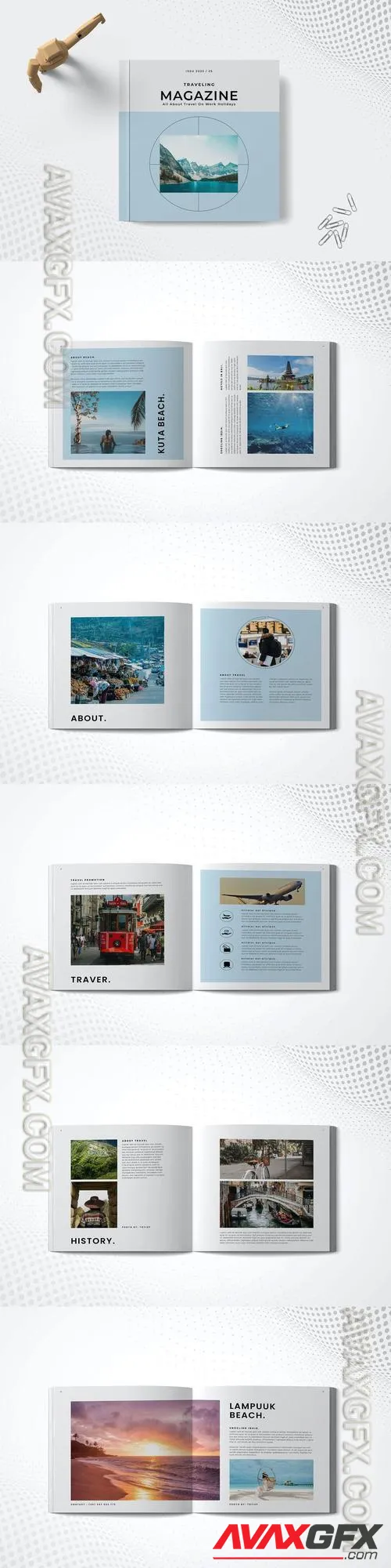 Square Travel Magazine Template