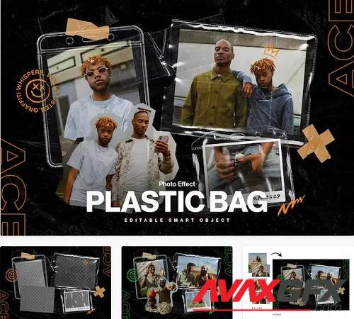 Plastic Bag Overlay Photo Effect Template - YTMQ6P8