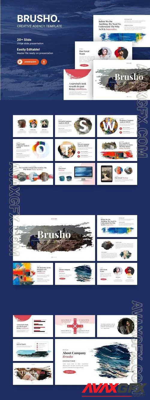 Brusho - Creative Painted Powerpoint Template