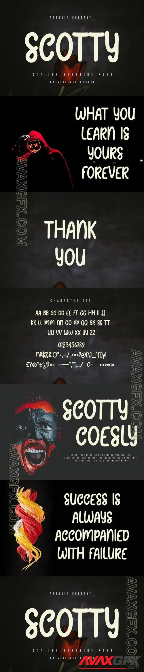 Scotty - Stylish monoline font