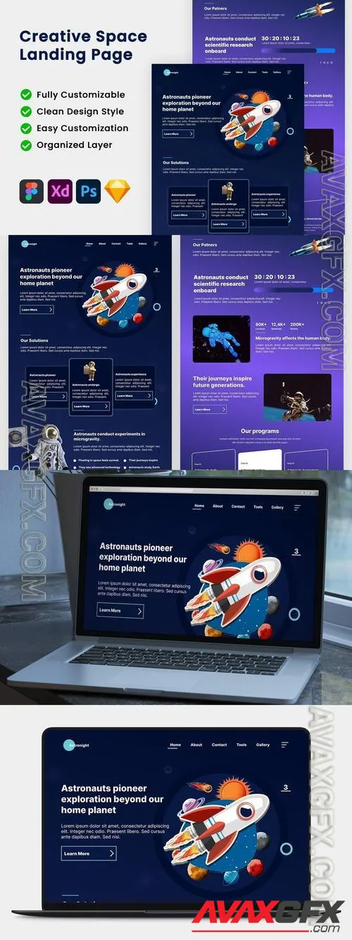 Creative Space Astronaut Landing Page