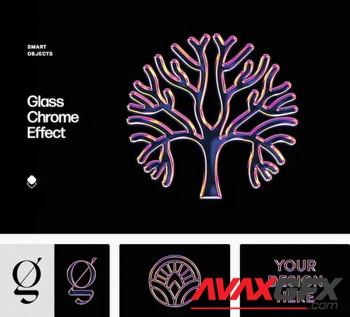 Glass Chrome Text & Logo Effect - 92031860