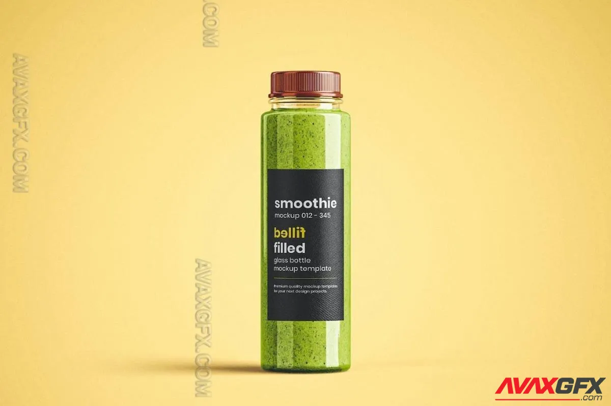 Glass Smoothie Bottle Mockup