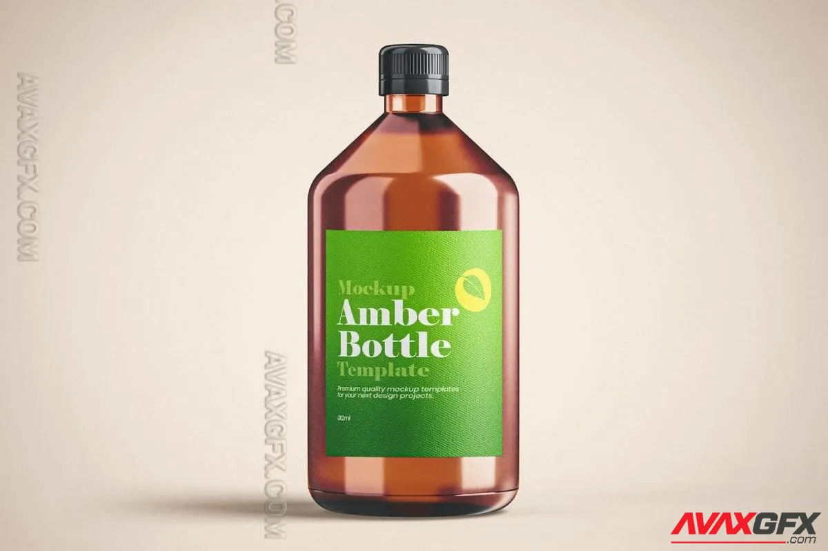 Amber Bottle Mockup