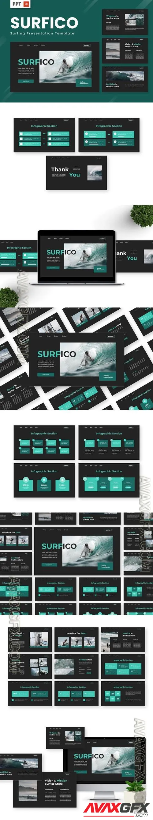 Surfico - Surfing Powerpoint Templates -