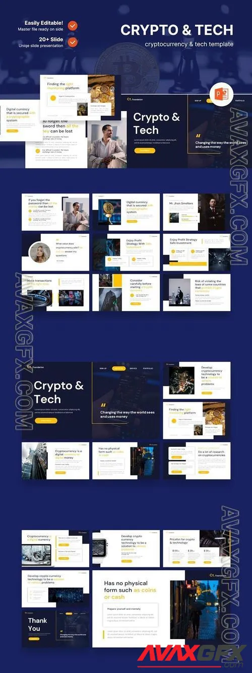 Crypto & Tech - Cryptocurrency Powerpoint Template