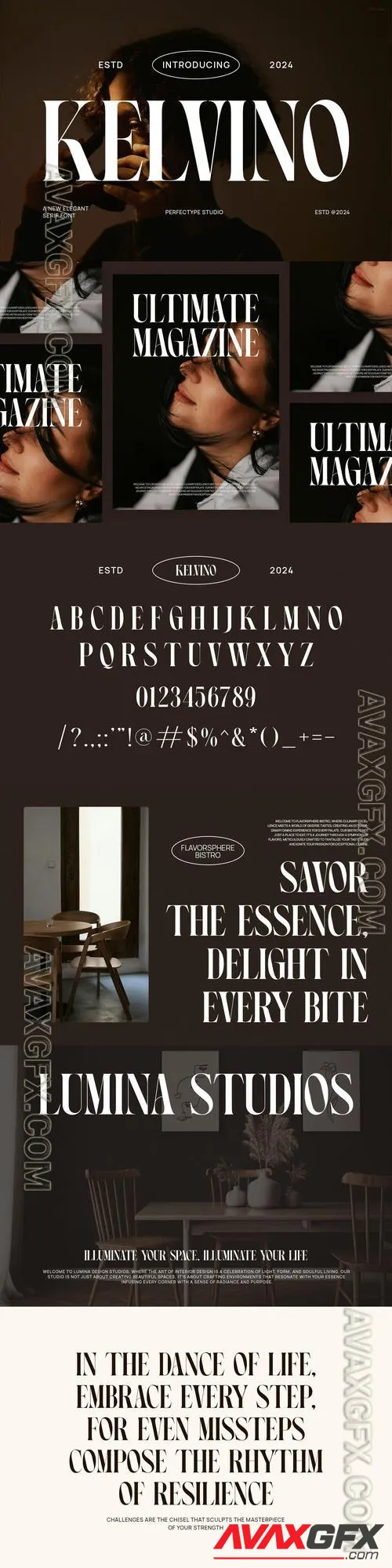 Kelvino Elegant Serif Font Typeface