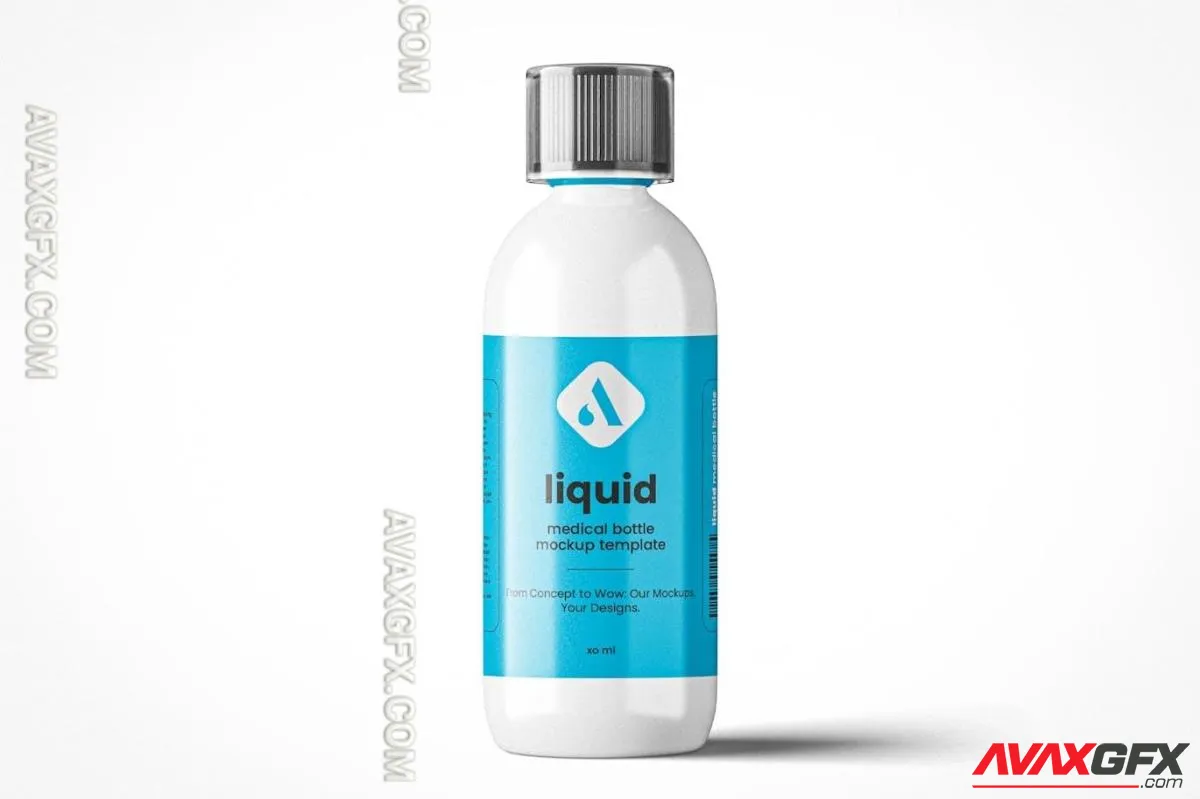 Plastic Liquid Medicine Bottle Mockup