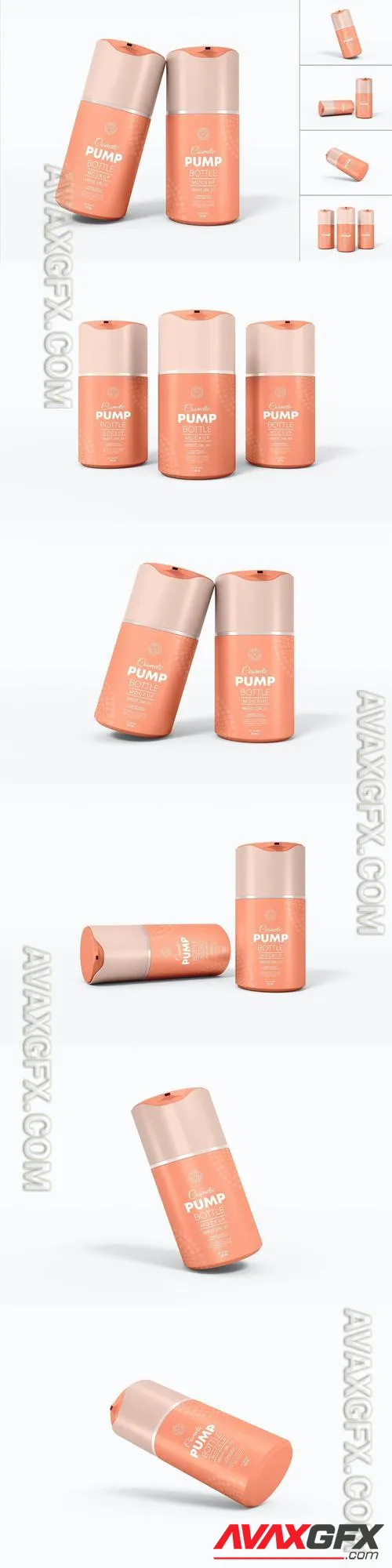 Cosmetic Lotion Bottle Packaging Mockup Set