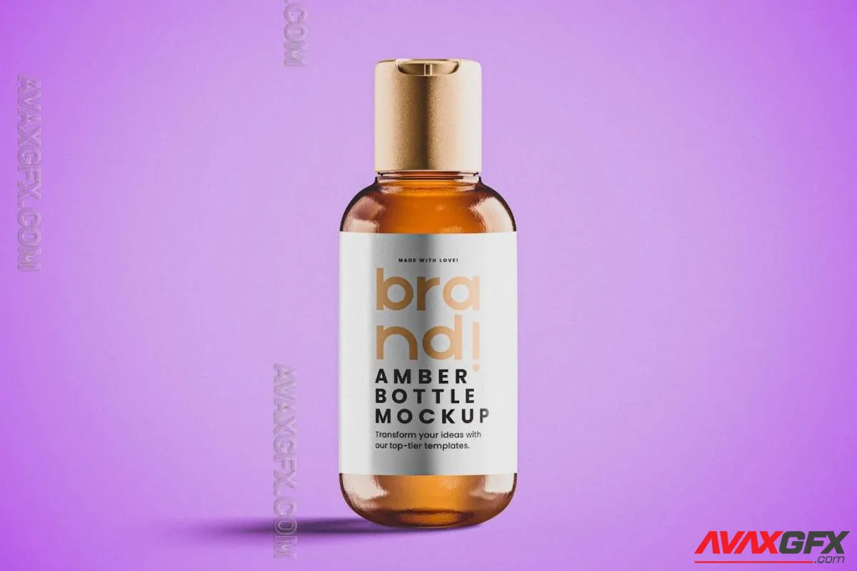 Small Amber Bottle Mockup