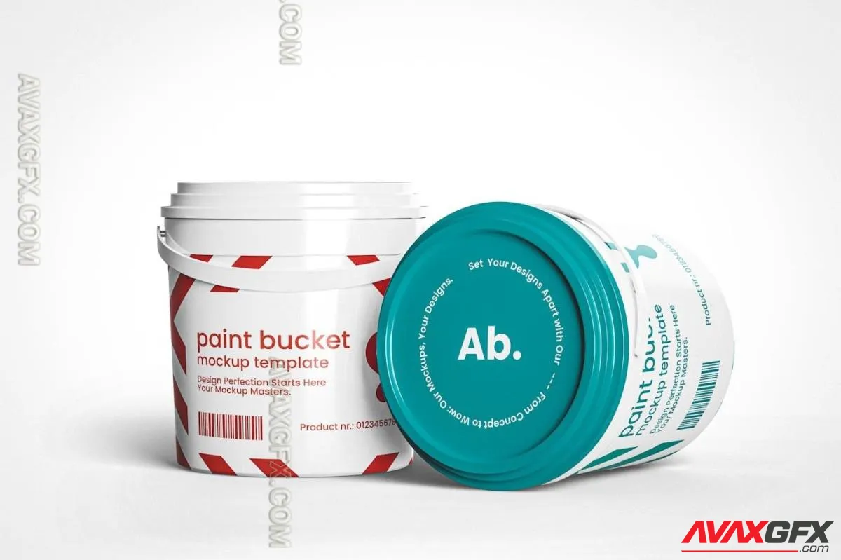 Set of Two Paint Buckets Mockup