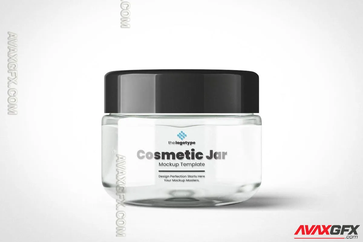 Small Glass Cosmetic Jar Mockup