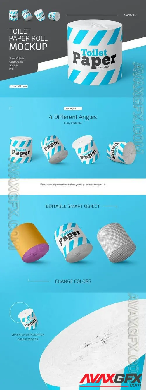 Toilet Paper Roll Mockup Set