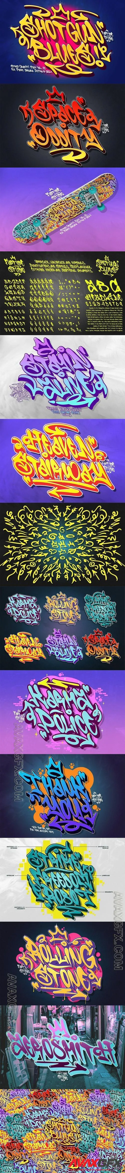 Shotgun Blues | Graffiti Music Font