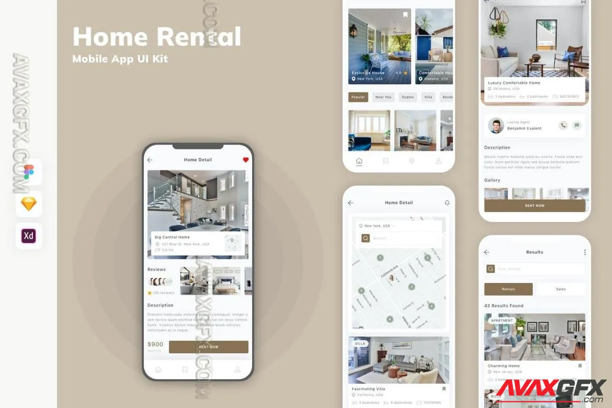 Home Rental Mobile App UI Kit