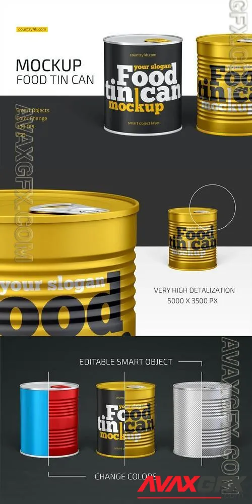 Food Tin Can Mockup