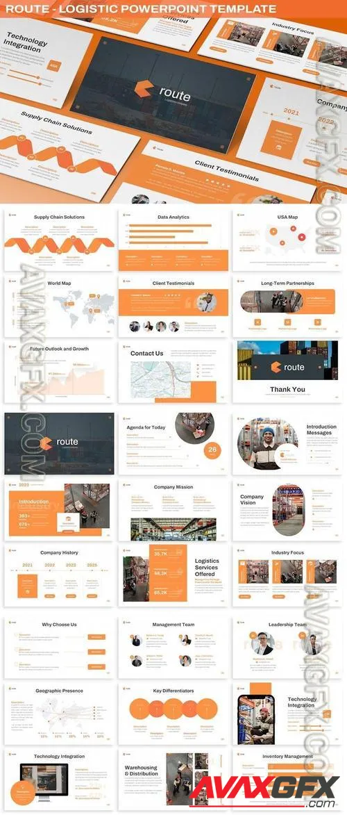 Route - Logistic Powerpoint Template