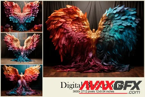 Wings Feather Studio Backdrop Overlays - 7