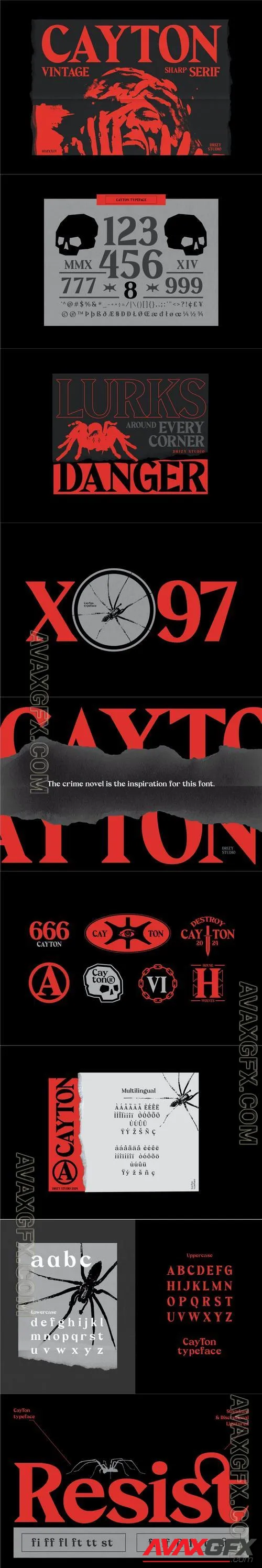 Cayton - Vintage Sharp Serif Font