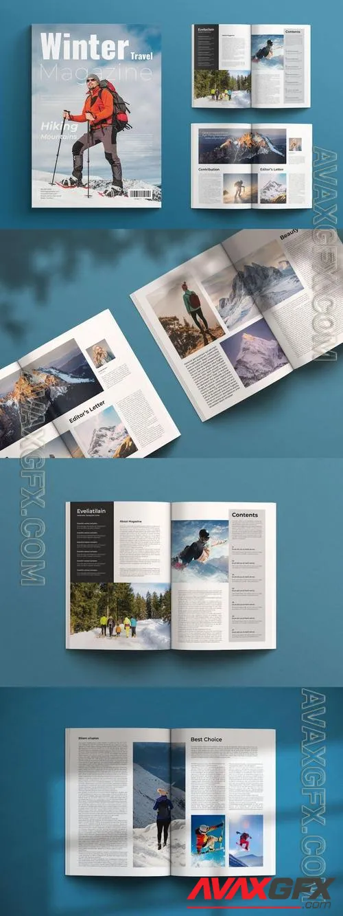 Winter Travel Magazine Template