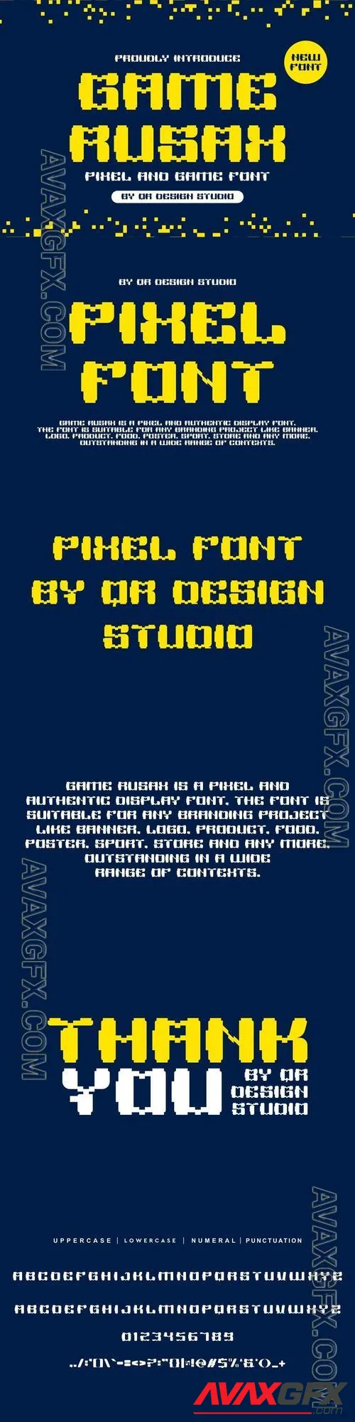 Game Rusax - Pixel Font