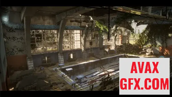 Unreal Engine Asset - Abandoned Swimming Pool Environment + ULAT v5.3