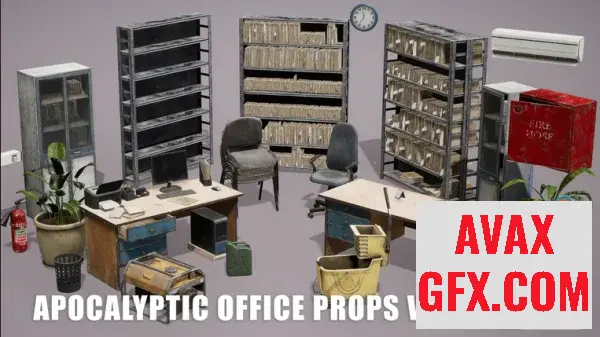 Unreal Engine Asset - Apocalyptic Office Props Vol1 v4.26+