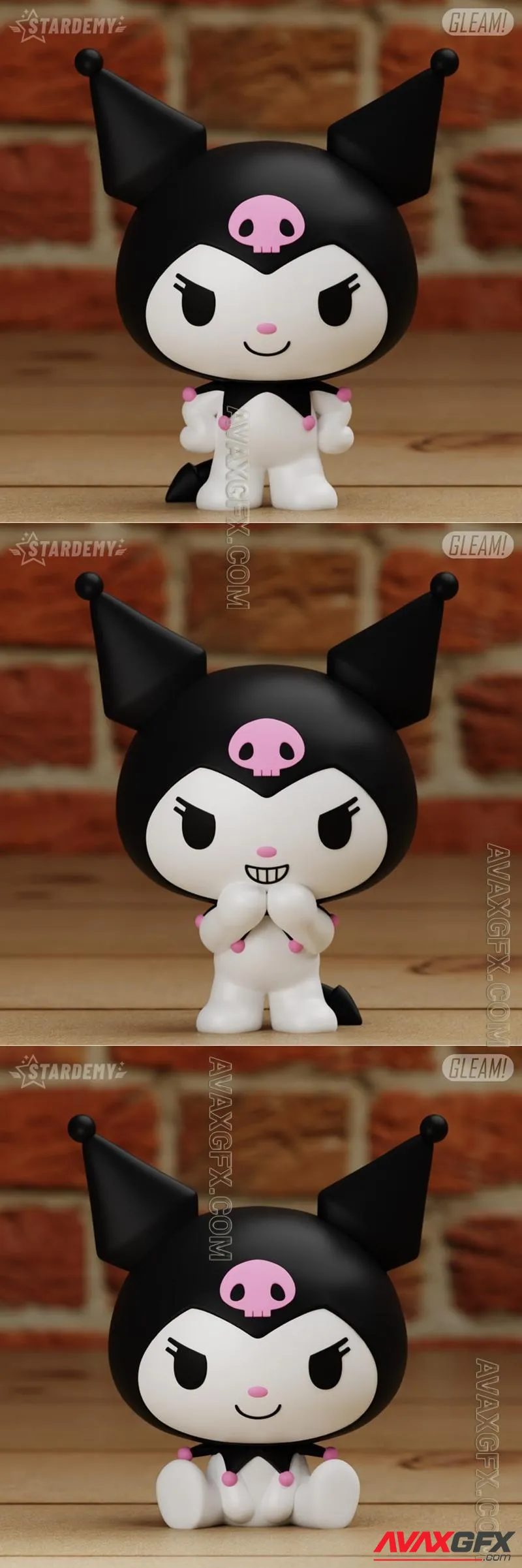 Kuromi Hello Kitty 3 Models Cute Kawaii Sanrio - STL 3D Model