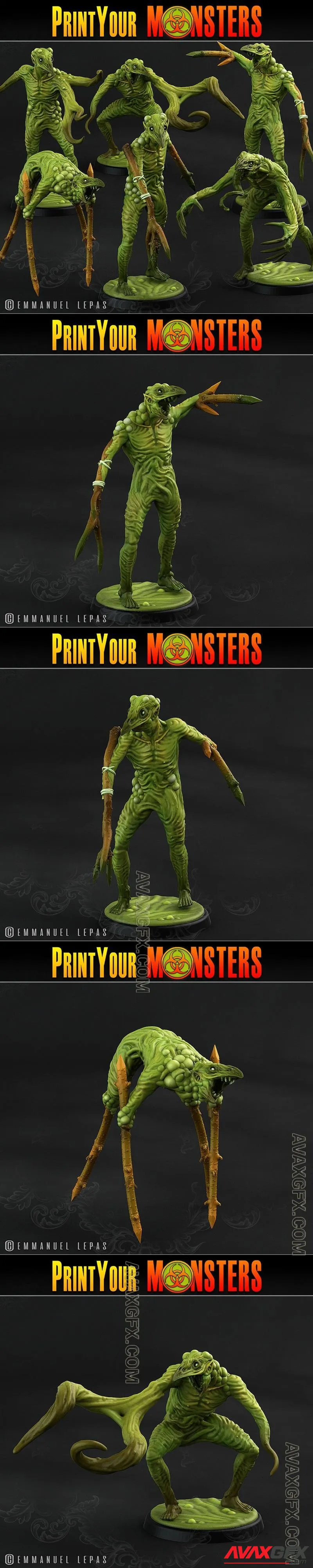 Print Your Monsters - 6 Plague Men Pack - STL 3D Model