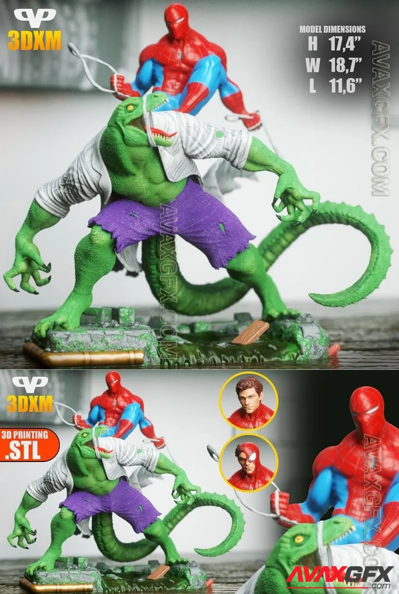 Lizard Vs Spider-Man - STL 3D Model