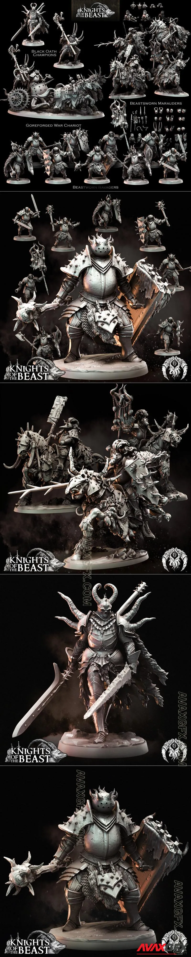 Bestiarum Miniatures - Knights of the Beast Collection - STL 3D Model