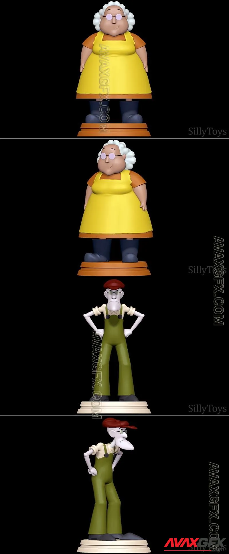 Muriel Bagge and Eustace Bagge - Courage the Cowardly Dog - STL 3D Model