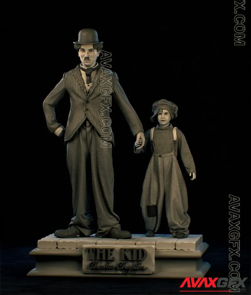 Charlie Chaplin The Kid (1921) - STL 3D Model