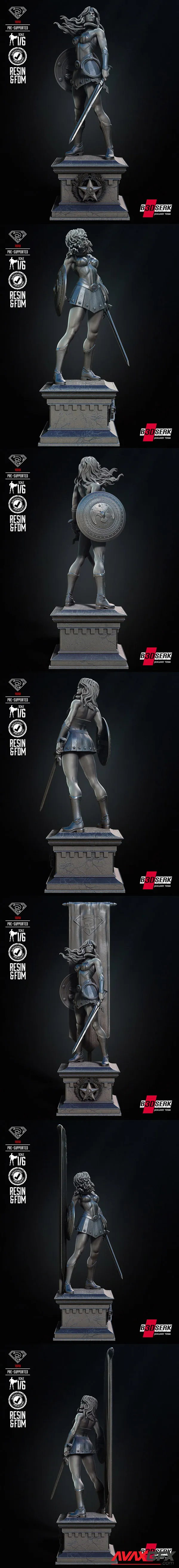 B3DSERK – Red Son Wonder Woman Sculpture – 3D Print