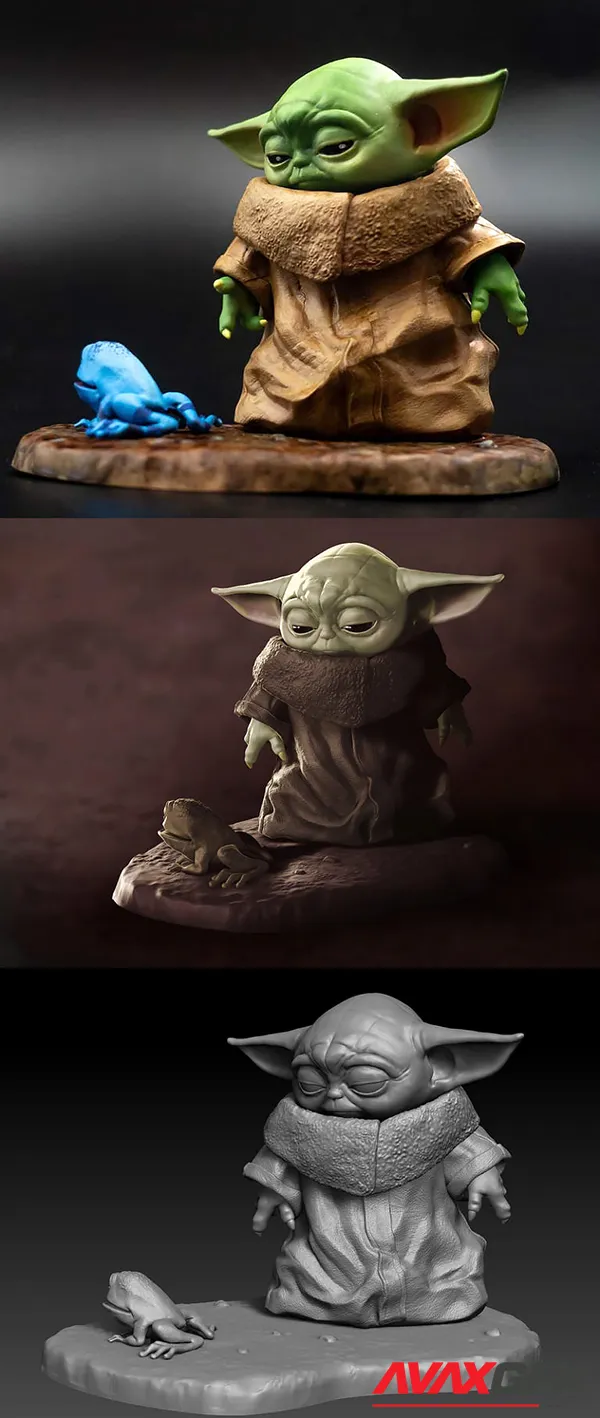 Baby Yoda and the Frog – 3D Print