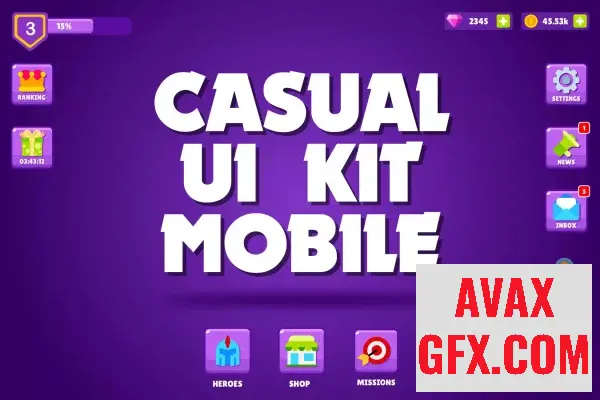 Unity Asset - Casual UI Kit - Mobile v1.0