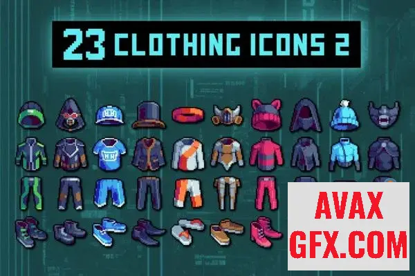 Unity Asset - Cyberpunk Clothes 32x32 Pixel Art Icon Pack