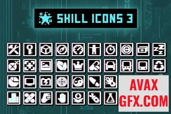 Unity Asset - Cyberpunk Skills Pixelated Icon Pack
