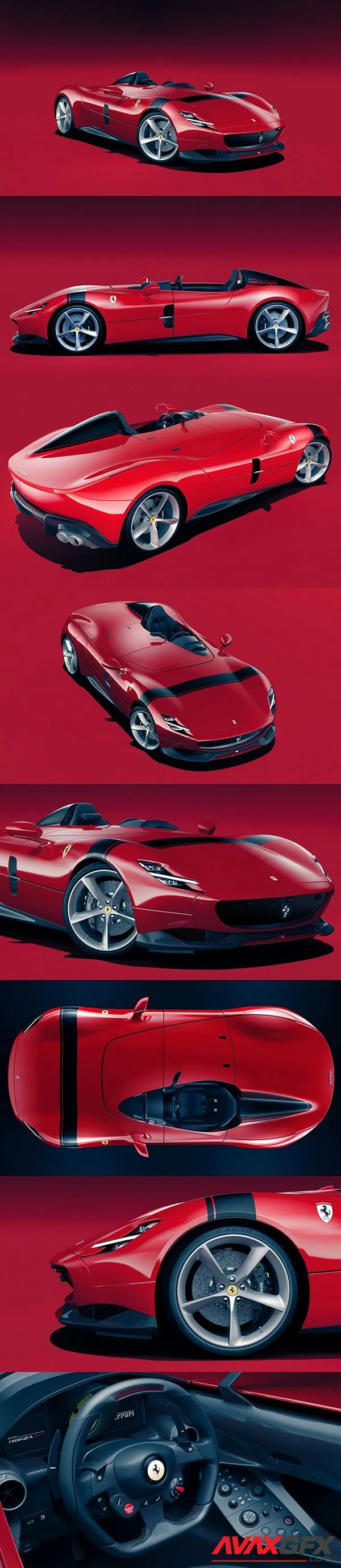 Ferrari Monza SP1 Red 3D Model