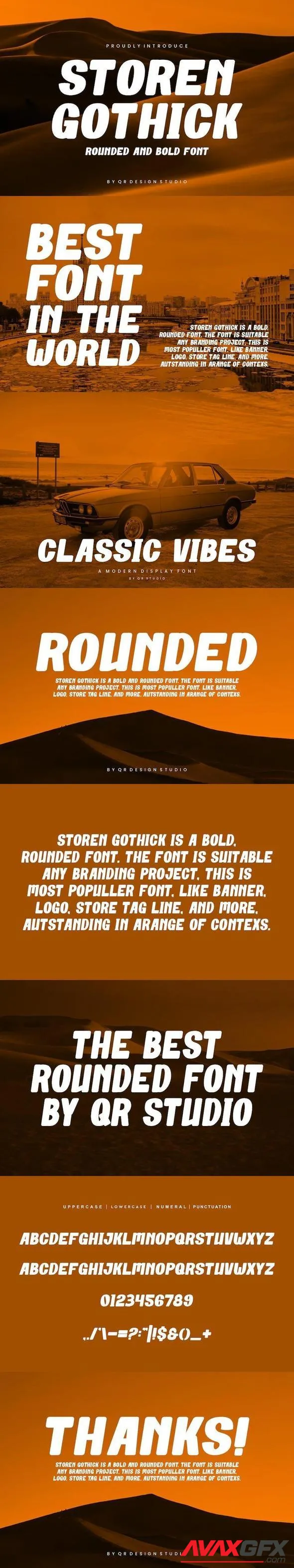 Storen Gothick - Condensed & Rounded Font