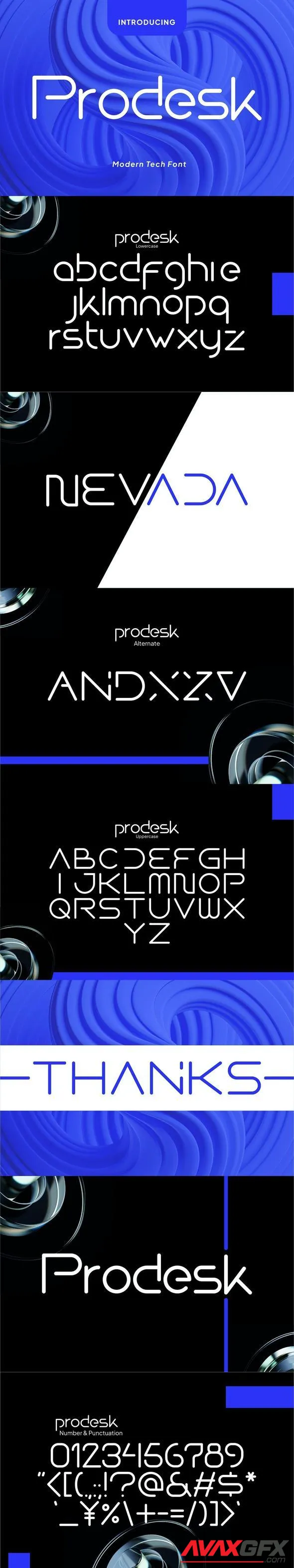 Prodesk - Techno Font