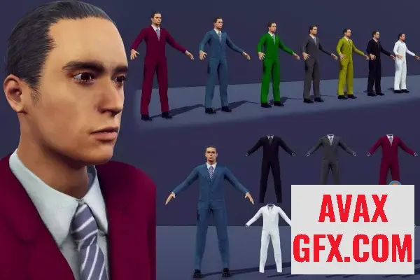 Unity Asset - Male Character With Suite v2018.2.4f1
