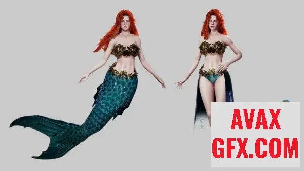 Unreal Engine Asset - Mermaid Girl v4.27+